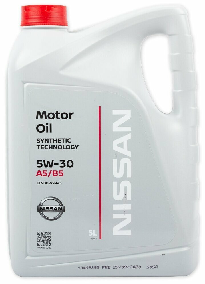 Моторное масло Nissan MOTOR OIL SAE 5W-30 (A5/B5) Синтетическое (5 л.)