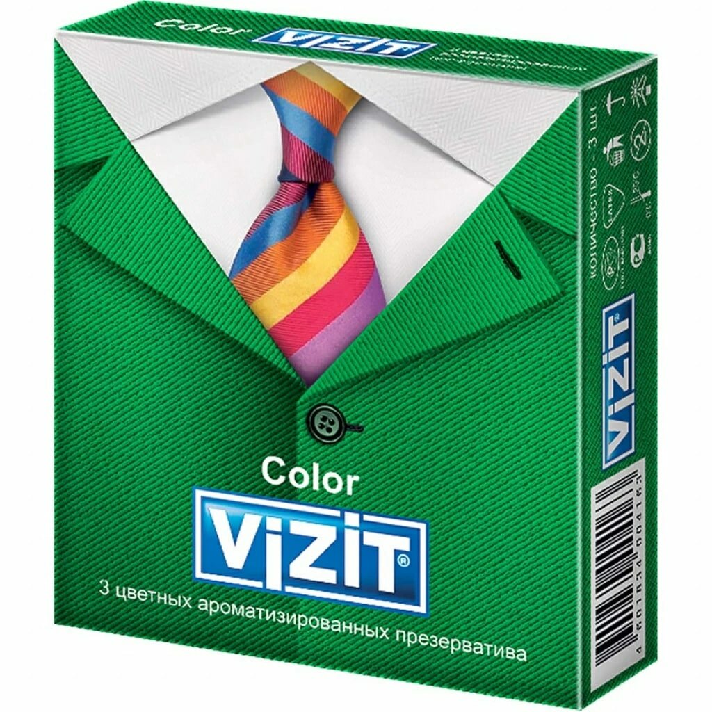 VIZIT Color презервативы цветные ароматизированные 3 шт.