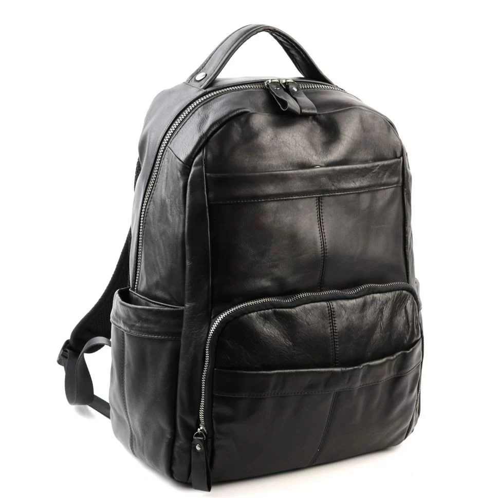 Кожаный дорожный рюкзак 5310 Блек (115309)