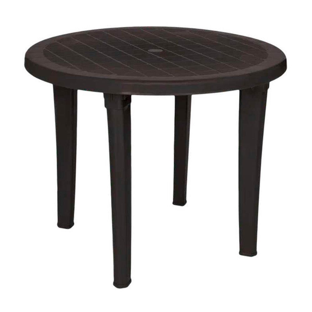 фото Стол складной пластиковый Элластик-Пласт шоколад 950х950х740 мм круглый (ЭП 013662)
