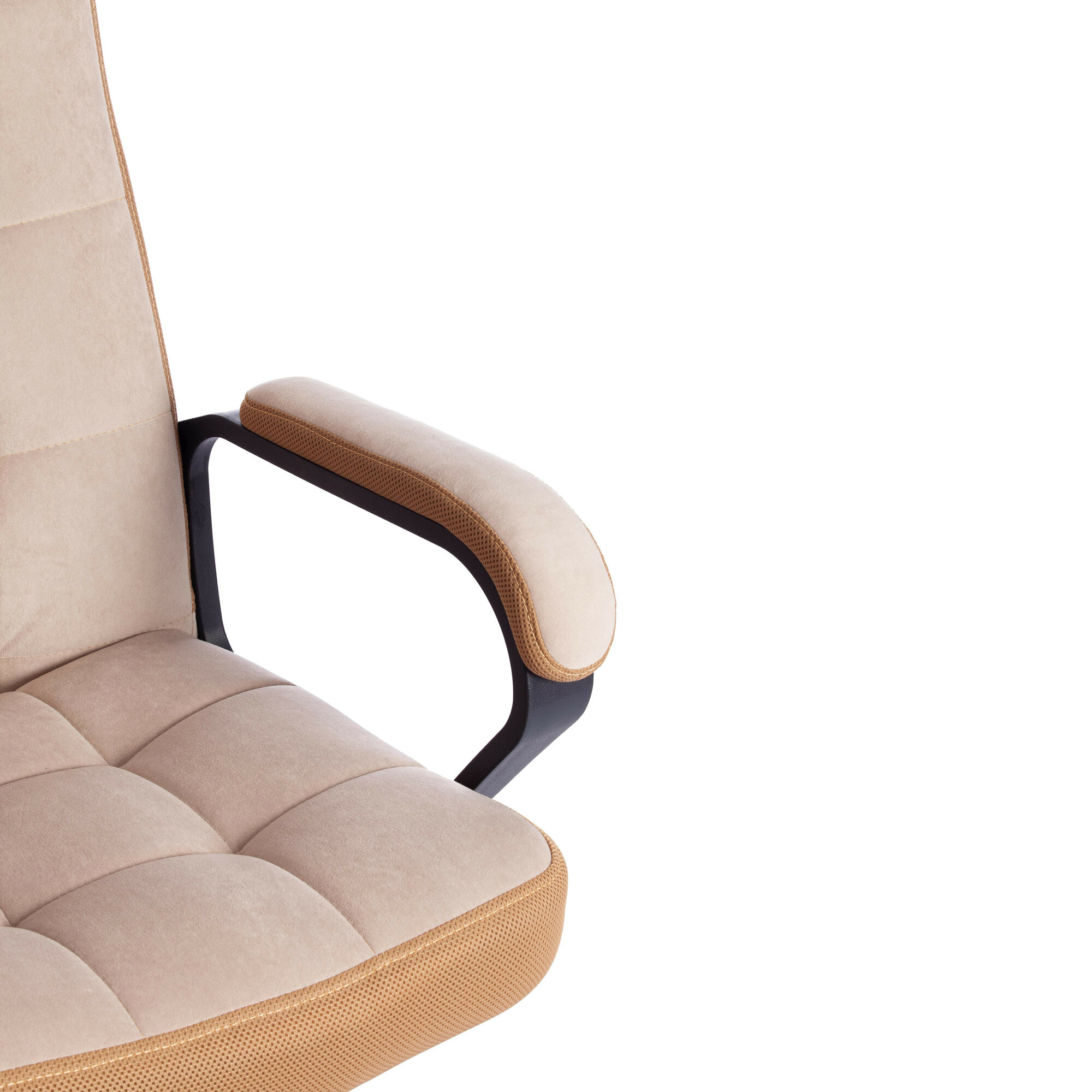 кресло офисное TRENDY кожзам/ткань коричневый/бронзовый TetChair - фото №9