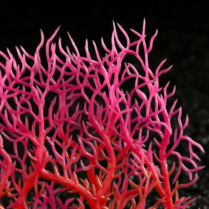 Растение искусственное аквариумное, светящееся, 15 см, красное - фотография № 2