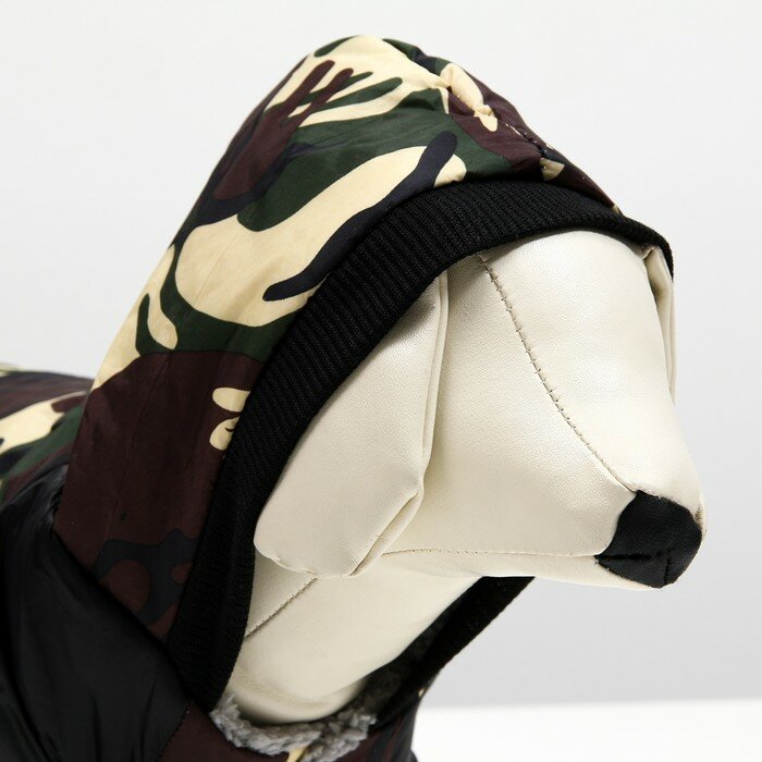 Комбинезон для собак "Камуфляж"на меховом подкладе, размер L (ДС 35, ОШ 35, ОГ 45 см) - фотография № 5