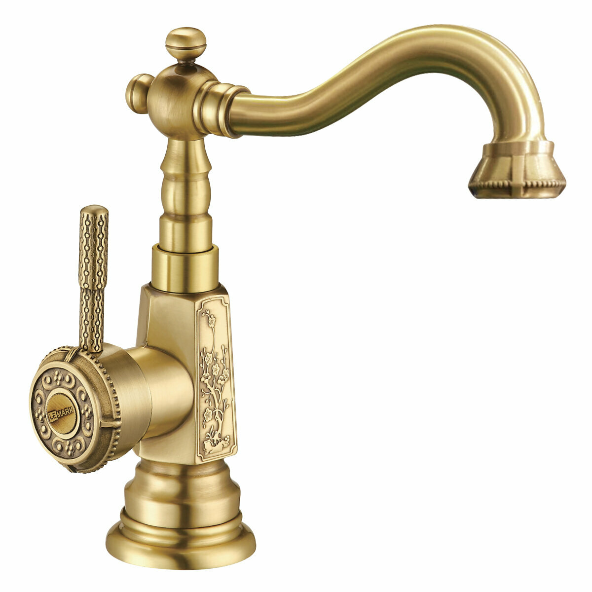 Смеситель для раковины с поворотным изливом LEMARK Jasmine LM6604B, бронза