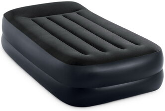 INTEX Надувная кровать с насосом Pillow Rest 99*191*42 см темно-синяя с синим 64122