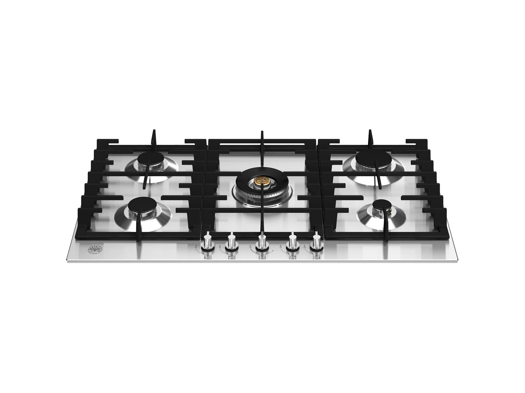 P905CMODNE Встраиваемая газовая варочная панель Bertazzoni, конфорка dual wok в центре, 90 см Черный матовый - фотография № 2