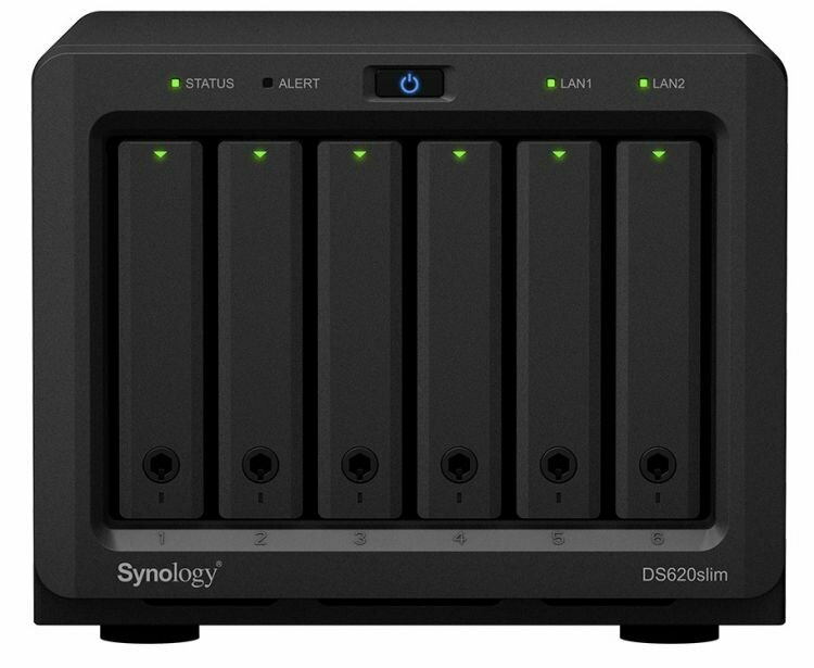   Synology DS620SLIM  6. 2.5" SAS/SATA 30TB RAID 0,RAID 1,RAID 10,RAID 5,RAID 6 2 GB DDR3 -   2. 1 Gb/s