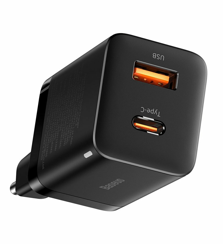 Сетевая зарядка для телефона и планшета Baseus Super Si Pro Quick Charger C+U 30W black