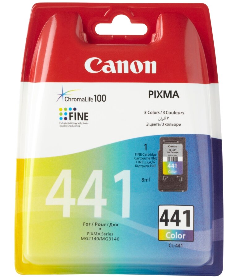 Картридж CANON CL-441color для PIXMA MG2140, MG2240, MG3140 трехцветный (180 стр.)