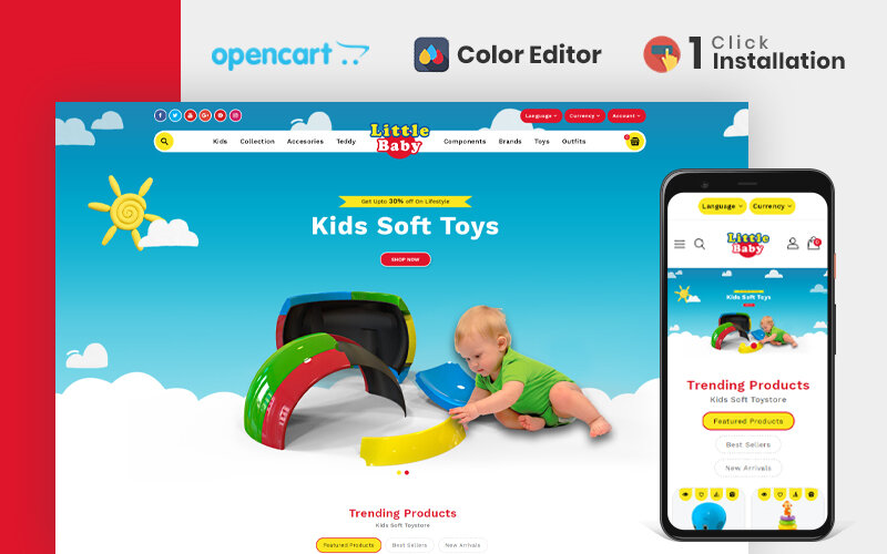 Шаблон OpenCart Little Baby Kids & Toys Store OpencartTheme