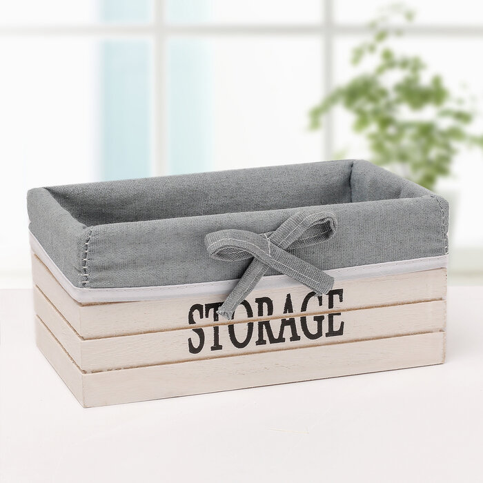 Корзина для хранения Доляна Storage, 24×16×10 см, средняя, цвет белый - фотография № 1