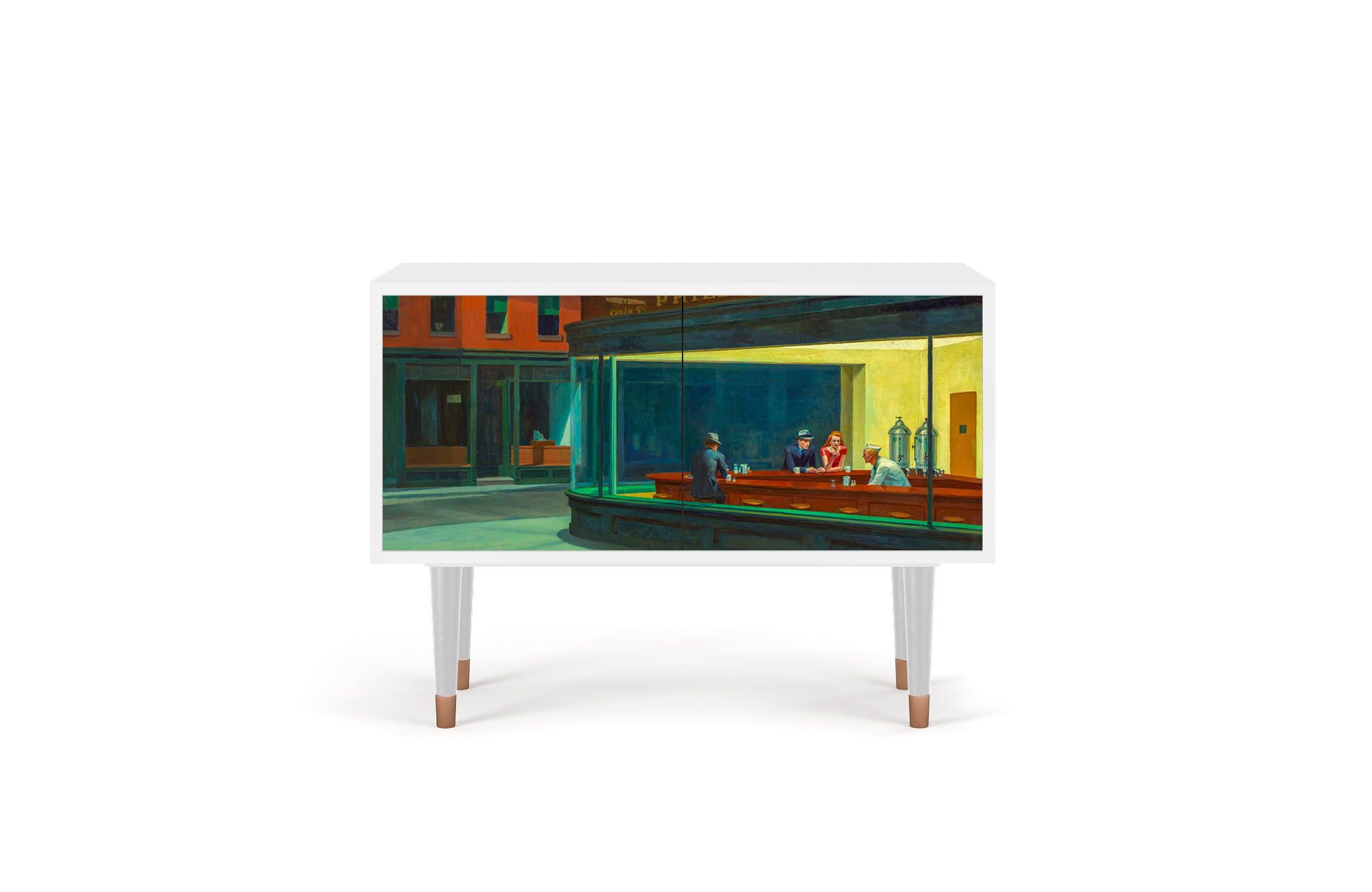 Комод - STORYZ - S1 Nighthawks by Edward Hopper, 93 x 69 x 48 см, Белый - фотография № 2