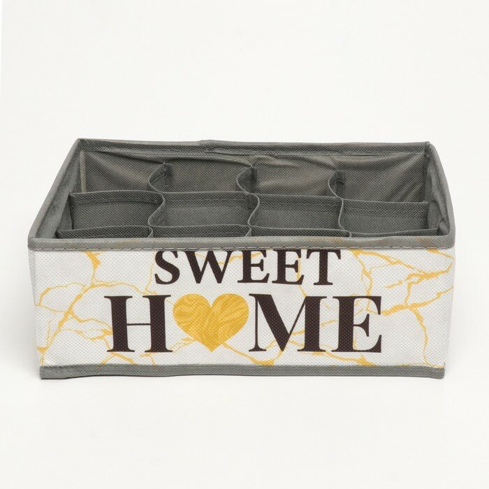 Кофр для белья 12 ячеек "Sweet home", 27 х 20 х 10 см - фотография № 3