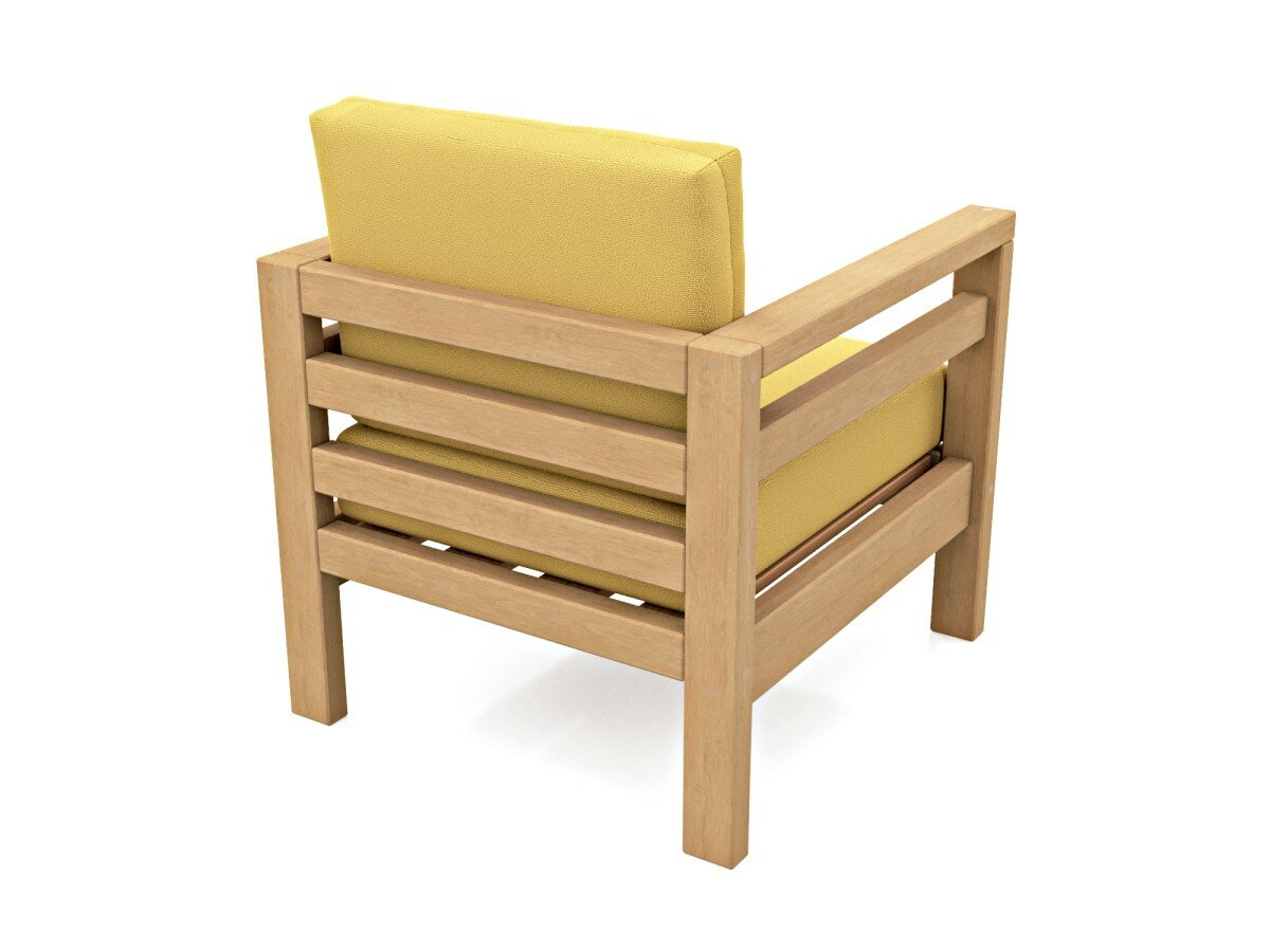 Садовое кресло Soft Element Бонни желтый, массив дерева, велюр, на террасу, на веранду, для дачи, для бани - фотография № 3