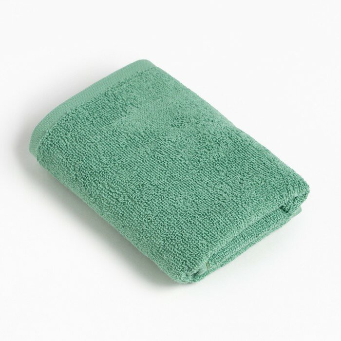 Полотенце махровое Этель, цвет зелёный сланец, 30х60см, 350 г/м2, 100% хлопок - фотография № 1