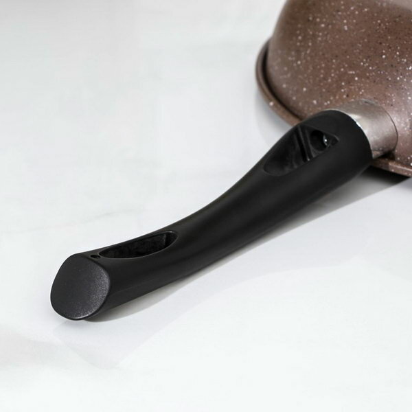 Сковорода Rock, d=27 см, пластиковая ручка, антипригарное покрытие, цвет коричневый - фотография № 5