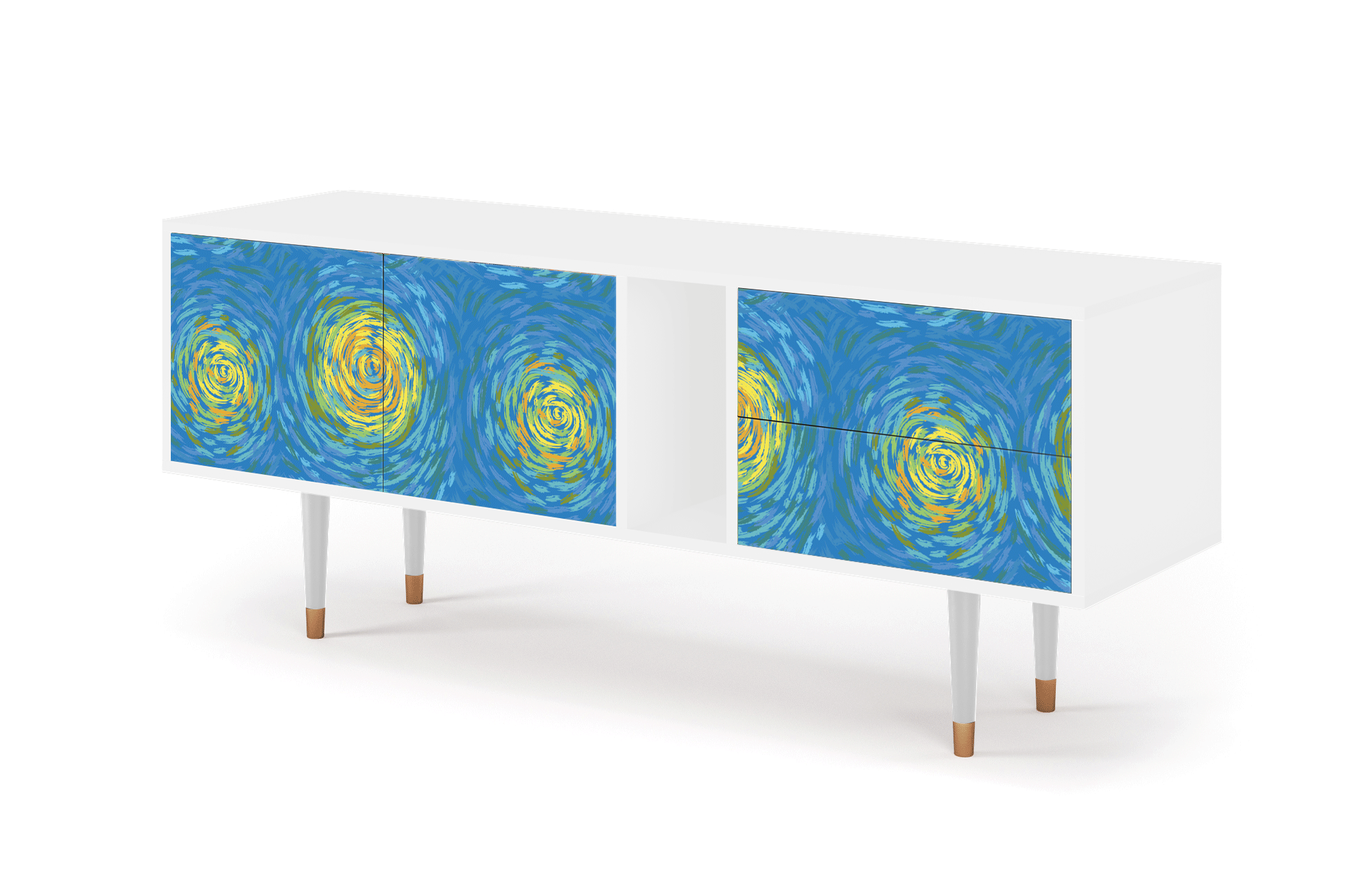 ТВ-Тумба - STORYZ - T1 Van Gogh Lights, 170 x 69 x 48 см, Белый - фотография № 3