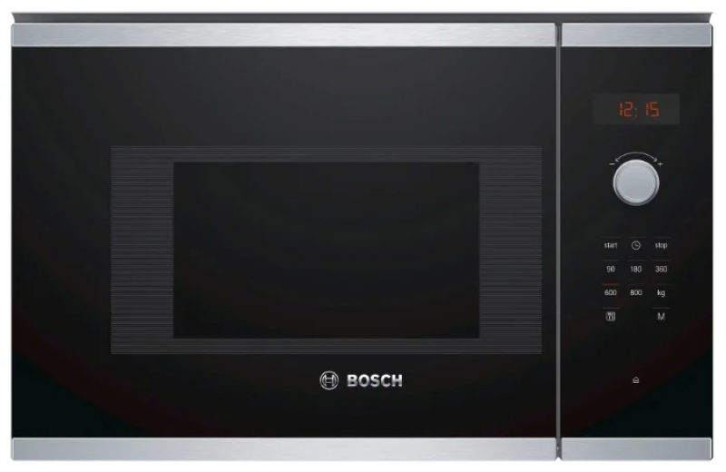 Микроволновая печь встраиваемая Bosch BFL523MS0 (чёрный/нержавейка)