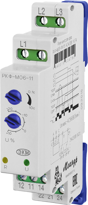 Реле контроля фаз РКФ-М06-11-15 380В Меандр 4640016934799