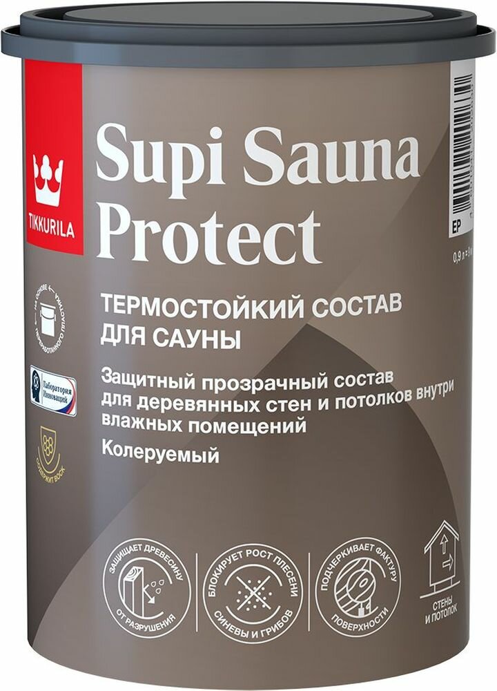 Tikkurila Защитный состав для саун supi sauna protect полуматовый база ep 09 л 253709