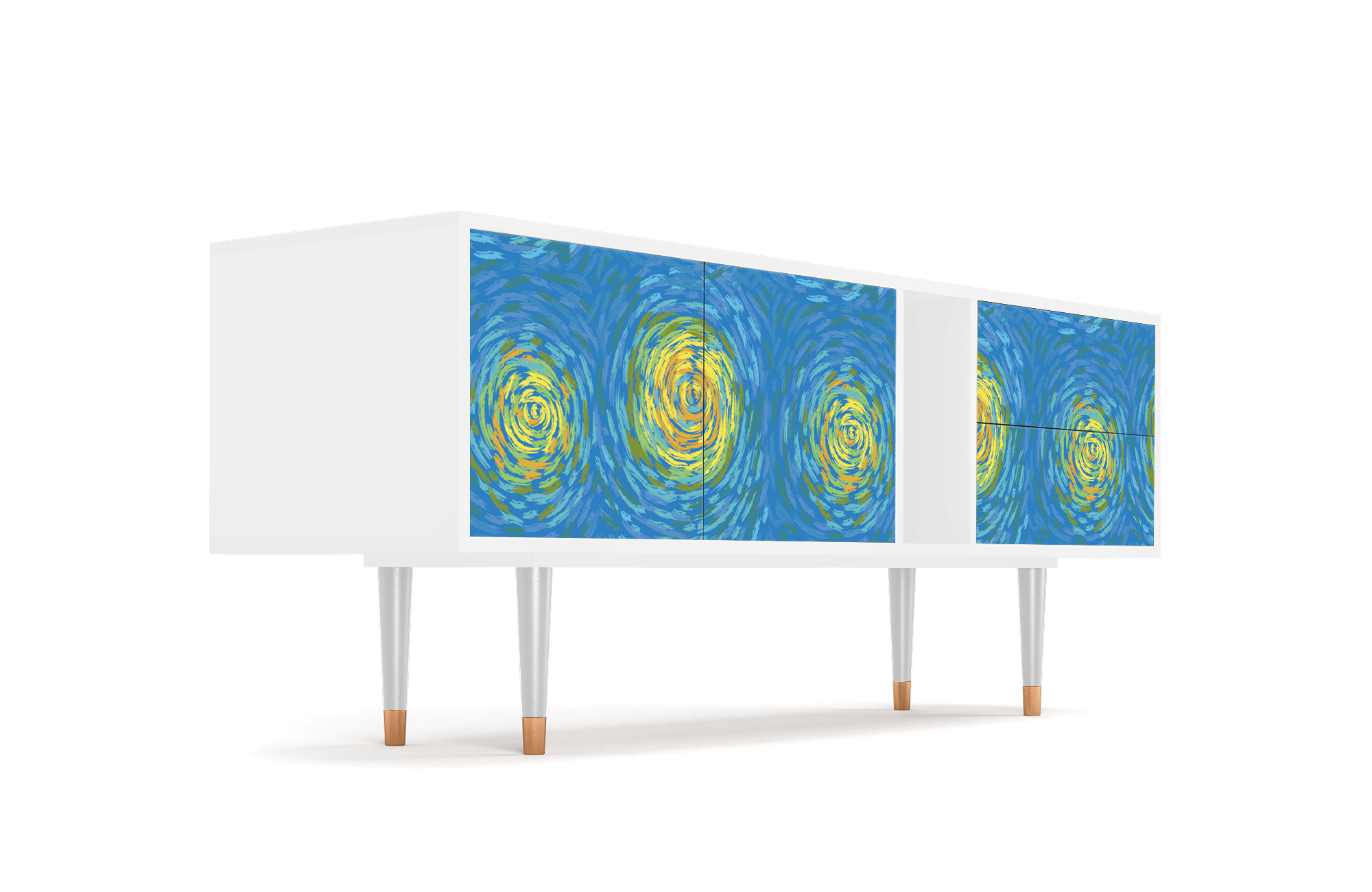ТВ-Тумба - STORYZ - T1 Van Gogh Lights, 170 x 69 x 48 см, Белый - фотография № 4
