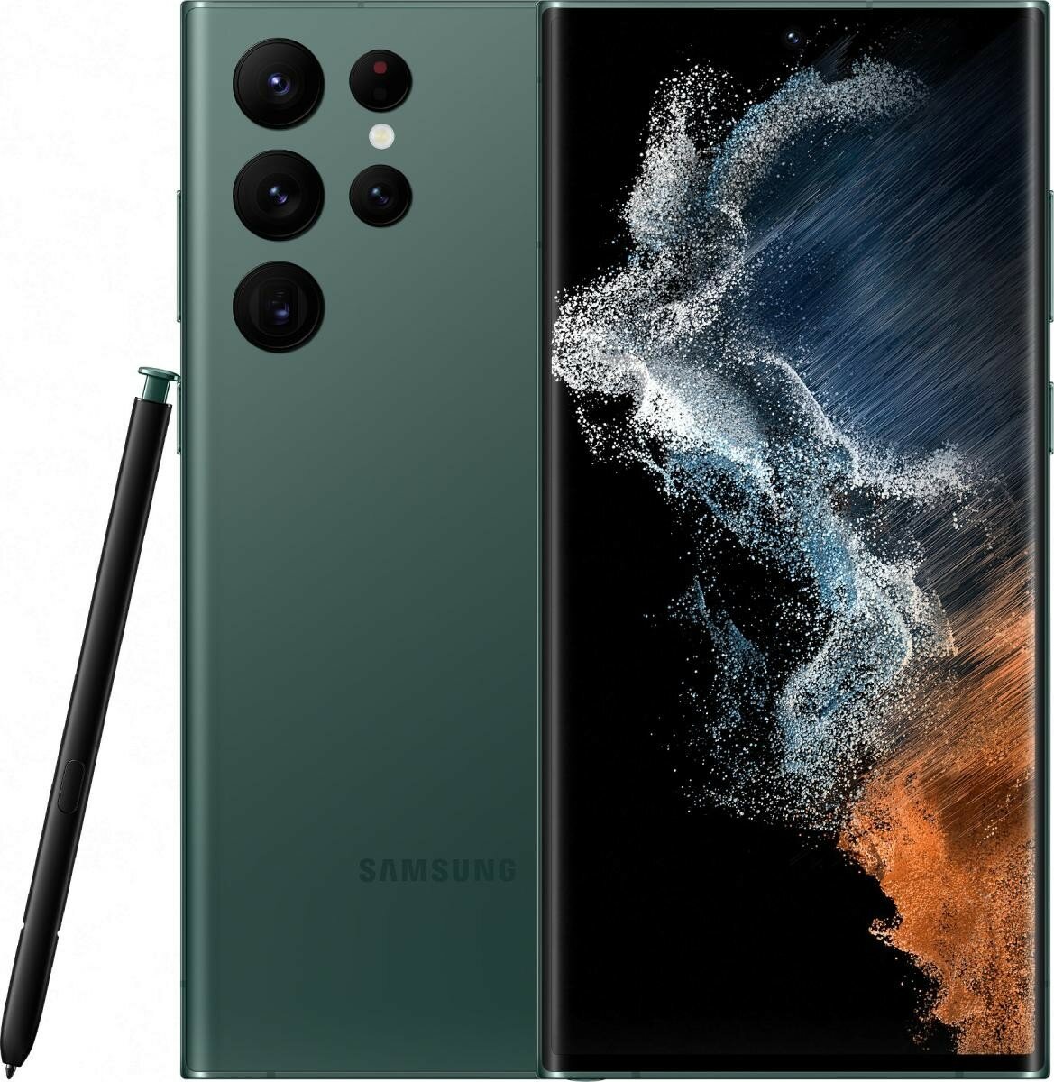 Samsung Смартфон Samsung Galaxy S22 Ultra 12/512GB SM-S9080(Snapdragon 8 Gen 1), зеленый