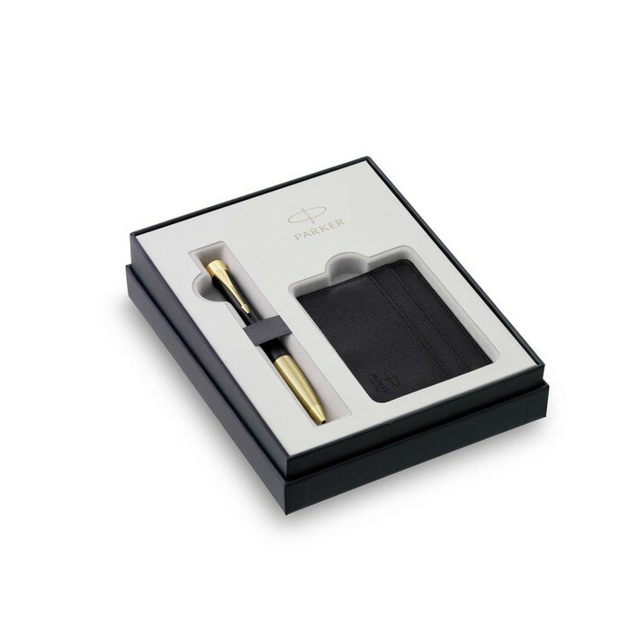 Parker Набор Parker Urban Black GT: ручка шарик 1.0 син и визитница из экокожи, подар/уп 2122000