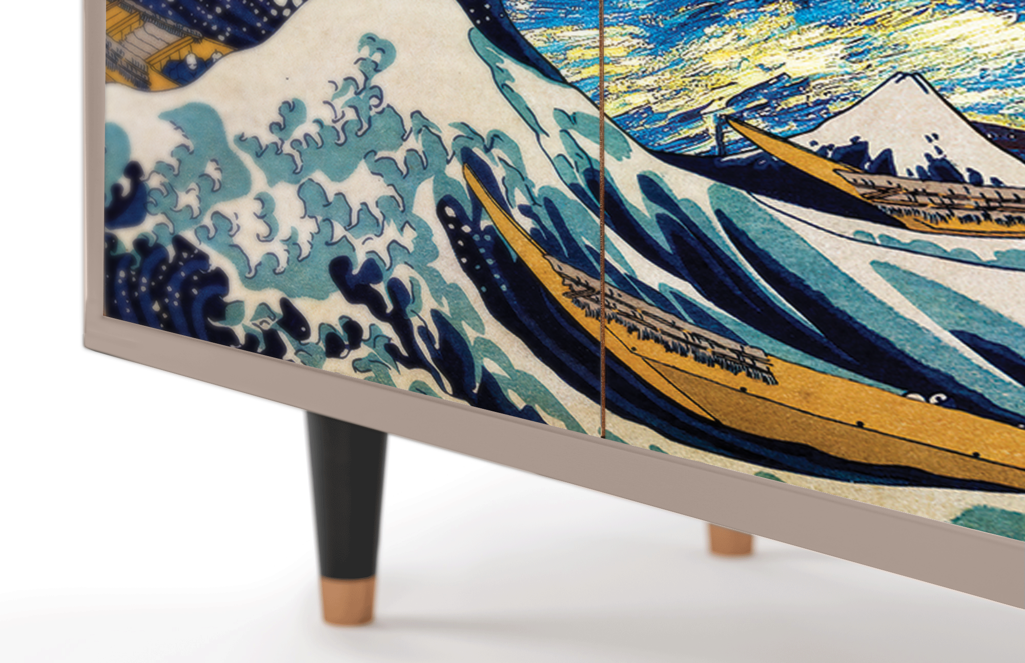 Комод - STORYZ - BS3 The Great Wave off Kanagawa by Hokusai, 94 x 96 x 48 см, Бежевый - фотография № 5