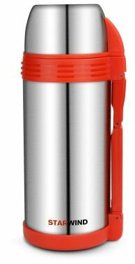 фото Термос Starwind 1.5л. серебристый/красный картонная коробка