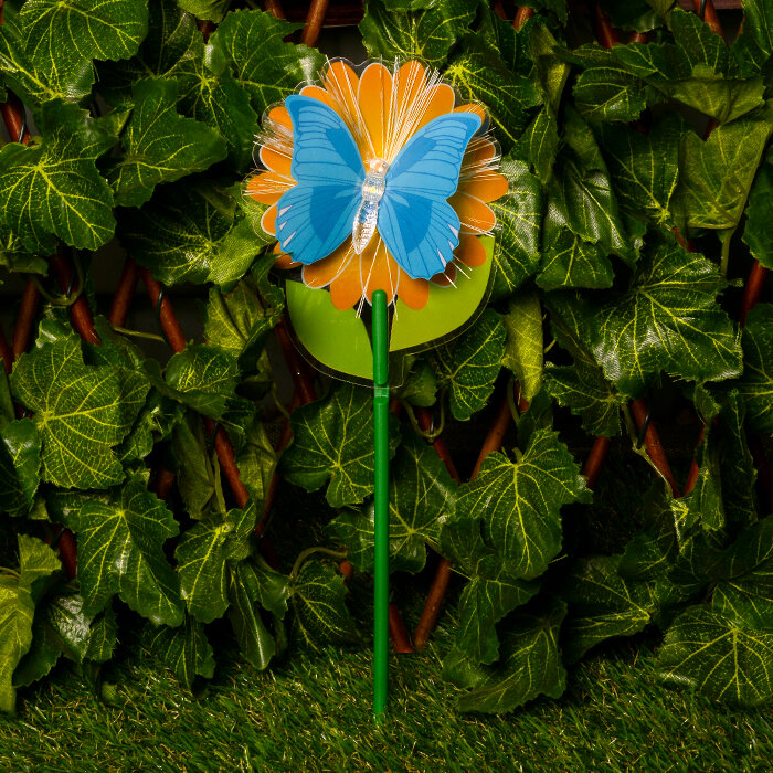 Садовая фигура на спице светодиодная 'Бабочка' 11х29 см микс MSJ2105294 - фотография № 4