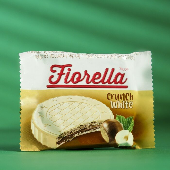 Вафли Fiorella с ореховым кремом в белом шоколаде, 20 г(4 шт.)