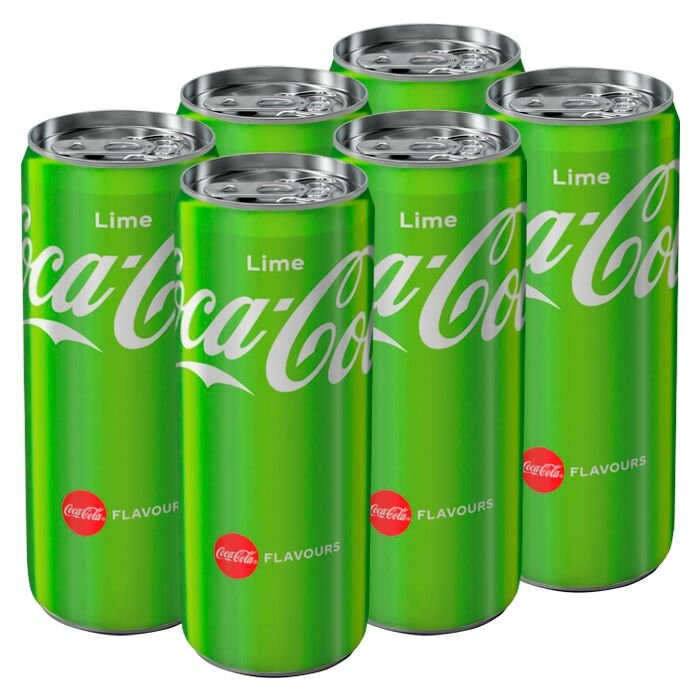 Газированный напиток Coca-Cola Lime со вкусом лайма (Дания), 330 мл (6 шт) - фотография № 1