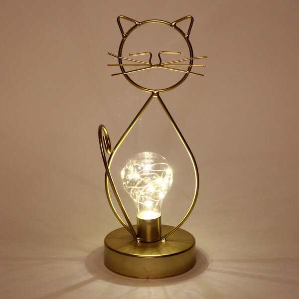 Светильник «лофт - Кошка» 12,5*10,5*27,5 см, на батарейках (в комплект не входят) - фотография № 1