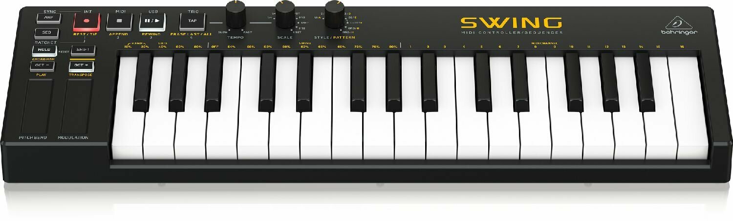 BEHRINGER SWING - USB MIDI контроллер 32 клавиши 64-шаговый секвенсор