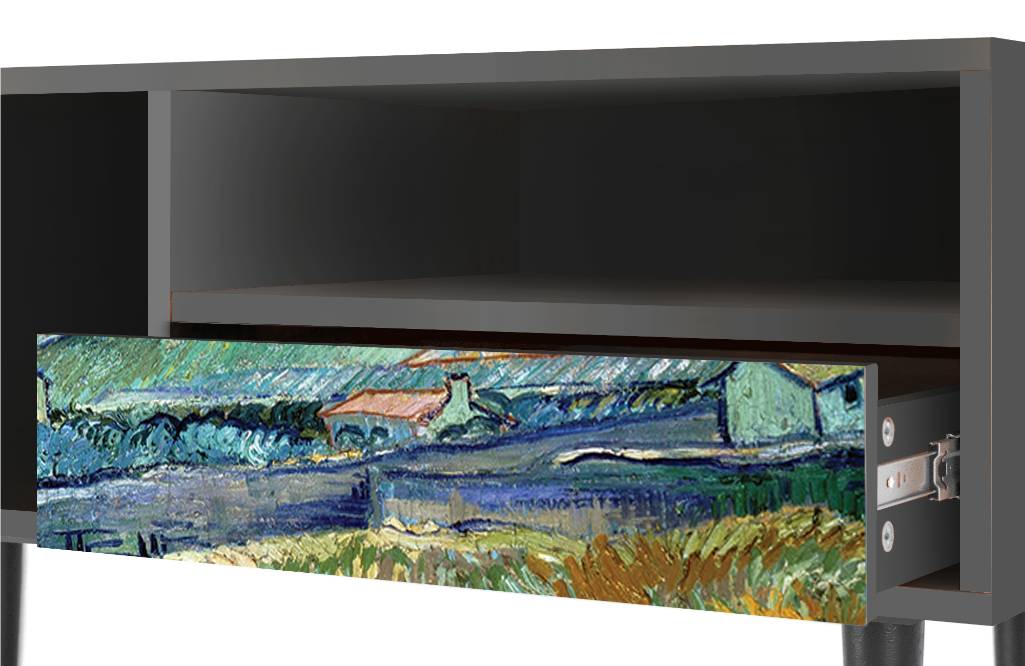 ТВ-Тумба - STORYZ - T3 Landscape from Saint-Rémy by Vincent van Gogh, 115 x 59 x 48 см, Антрацит - фотография № 5