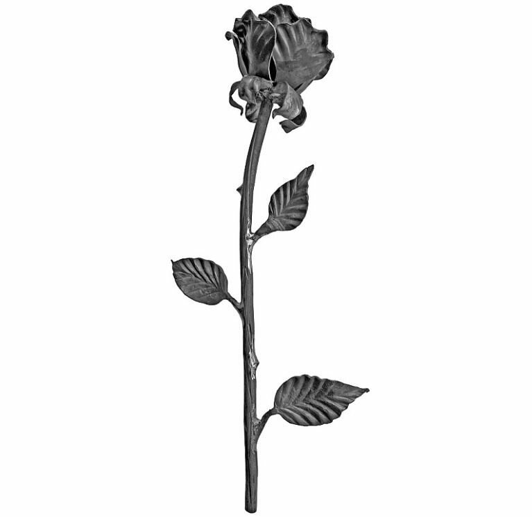 Роза большая 420*187 мм., кованая - фотография № 1