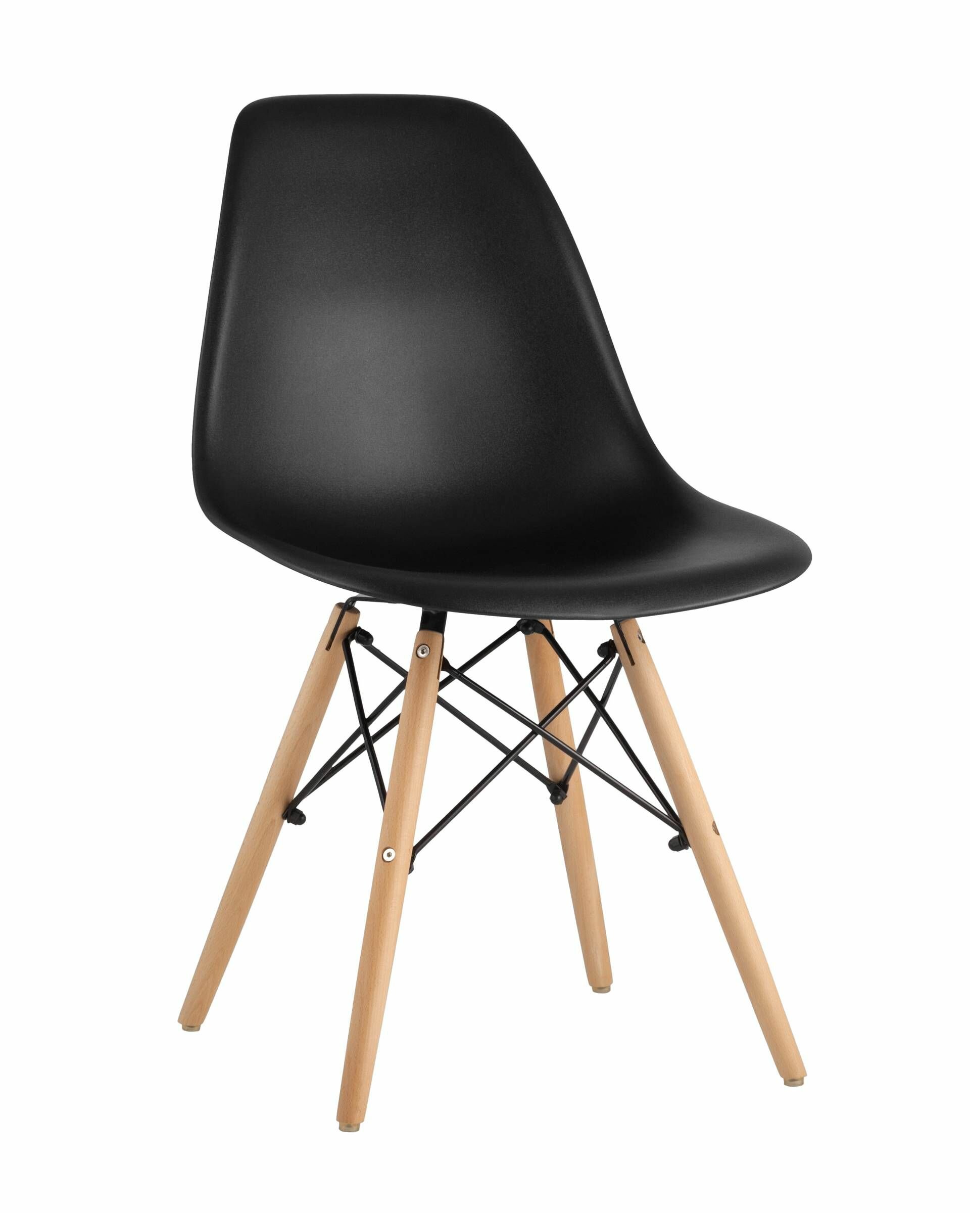 Стул STOOL GROUP Eames DSW черный пластиковый, сталь, натуральный массив бука, 4 шт.