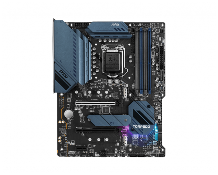 MSI Материнская плата Socket1200 MSI MAG B560 TORPEDO (iB560, 4xDDR4, M.2, SATA III, 2xPCI-E, HDMI, DP, 1Гбит LAN, 2.5Гбит LAN, USB3.2, Type-C, ATX) (ret)