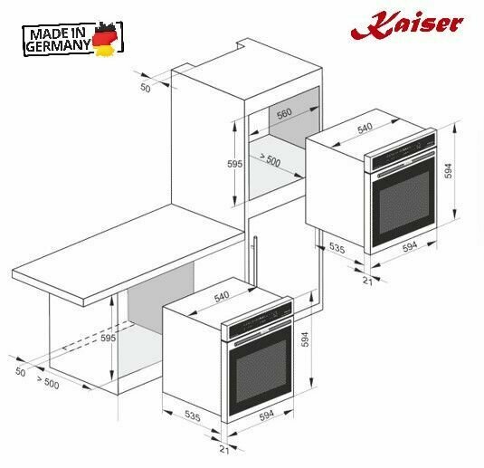 Электрический духовой шкаф 58,8х55,5 см Kaiser EH 6326 W белый - фотография № 7