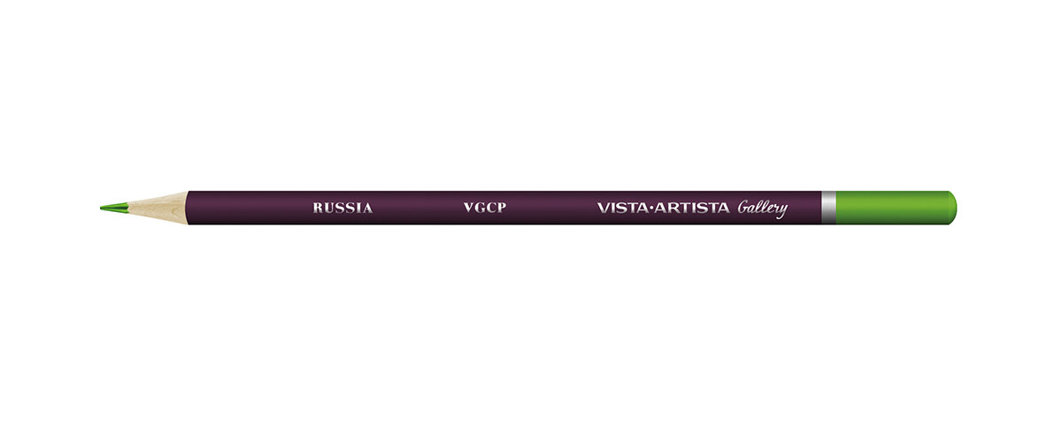 Карандаш цветной "VISTA-ARTISTA" "Gallery" VGCP художественный заточенный 611 Травяной зеленый (Sap green)