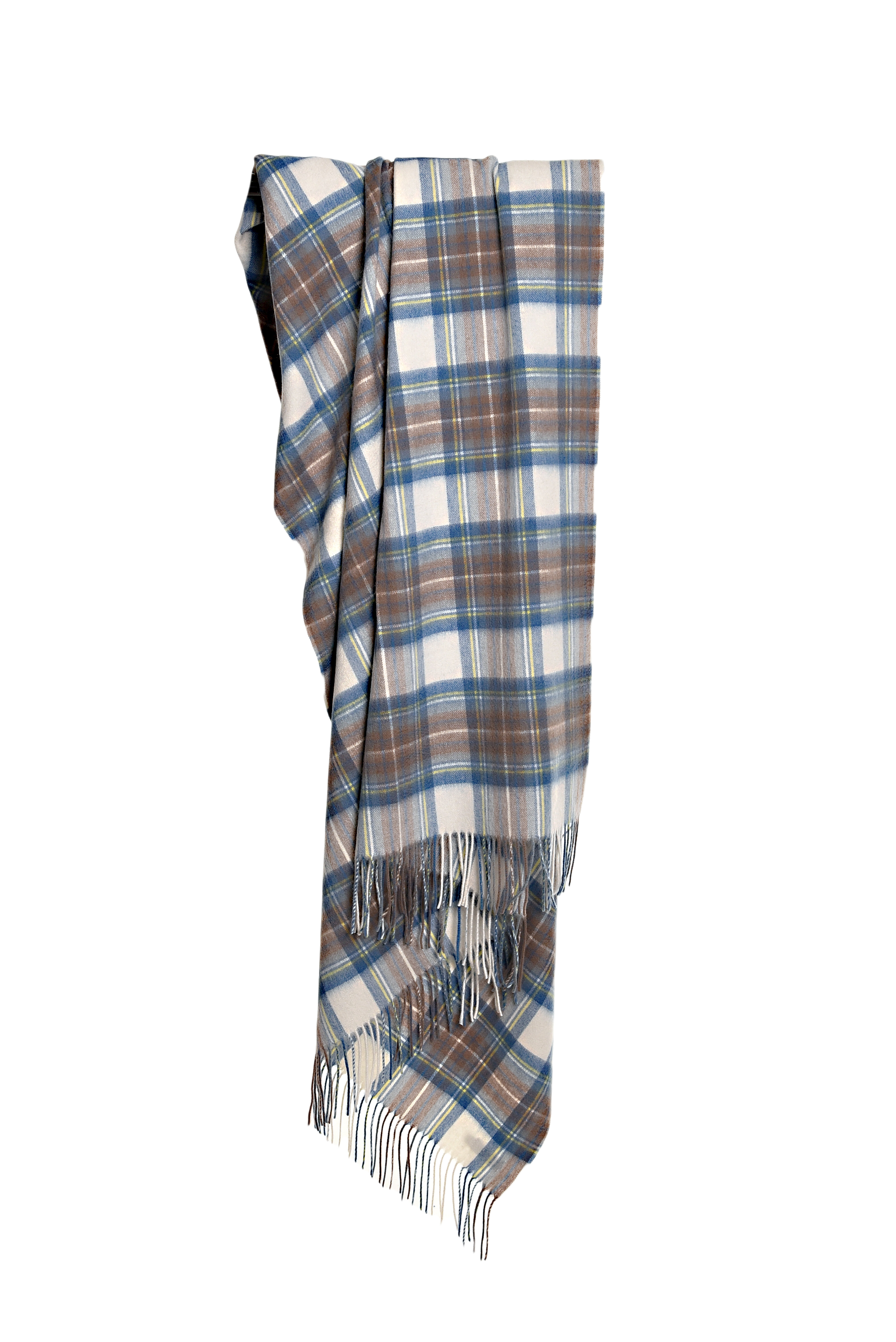 Плед из шерсти ягненка Tweedmill (Великобритания) Prestige Lambswool Tartan - Muted Blue Dress Stewart. Шотландская клетка. - фотография № 2