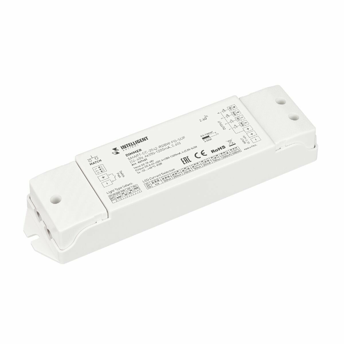 Диммер Arlight SMART-CC-2042-RGBW-PD-SUF (12-48V, 4x350-1200mA, 2.4G) 037421