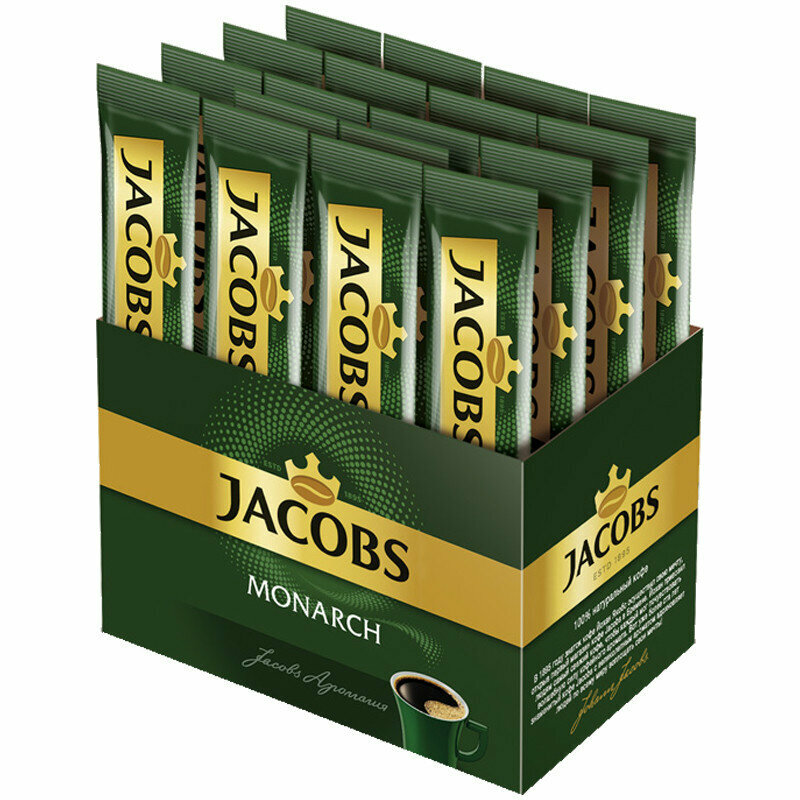 Кофе растворимый Jacobs "Monarch", гранулированный, порционный, шоубокс, 26 пакетиков*1,8г, картон, 248412 - фотография № 2