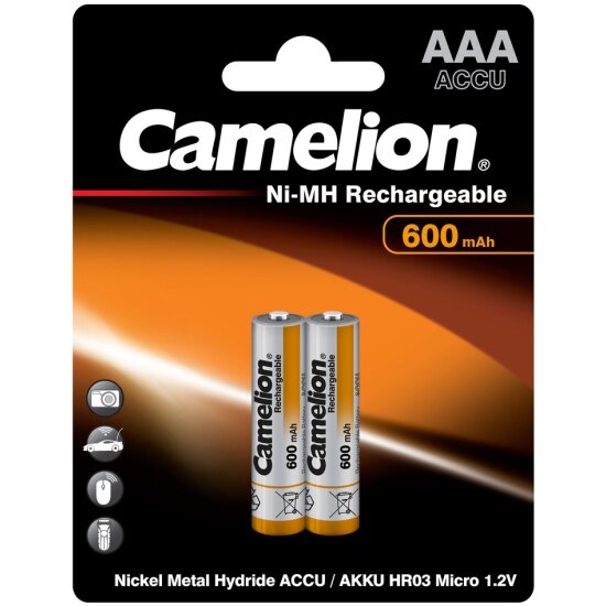 Аккумулятор CAMELION AAA LR03 600 mAh (уп 2 шт)