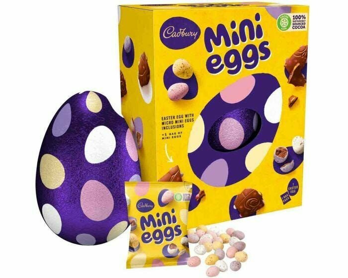 Шоколадное яйцо Cadbury Mini Eggs Inclusion, 4 шт - фотография № 1