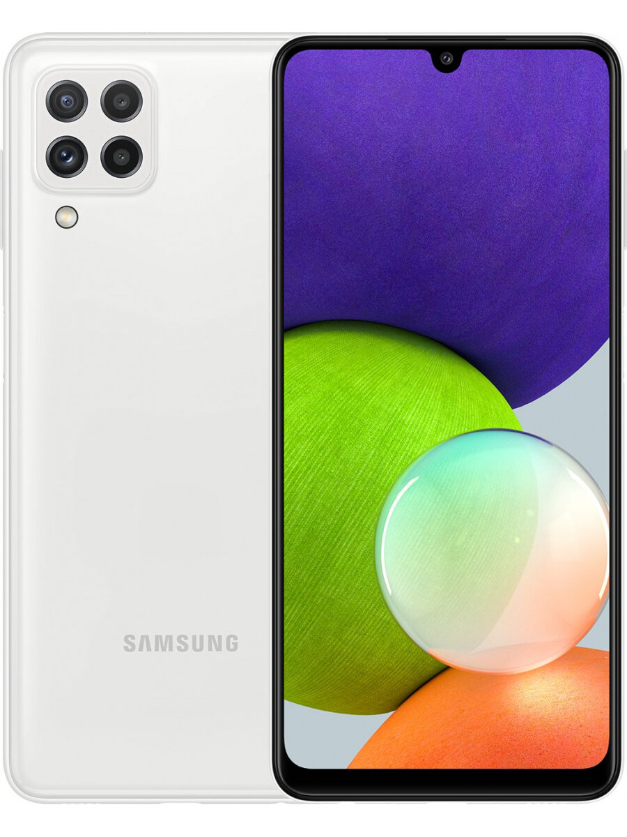 Смартфон Samsung SM-A225F Galaxy A22 64Gb 4Gb белый (SM-A225FZWDCAU)