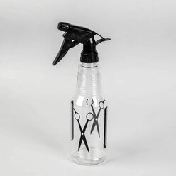 Распылитель парикмахерский "H2O", 500 мл, цвет прозрачный/чёрный