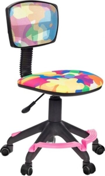 Кресло детское Бюрократ Ch-299-f/abstract спинка сетка абстр колеса розовый .