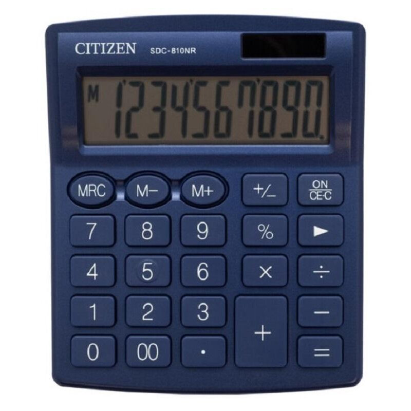 Калькулятор настольный Citizen SDC-810NR-NV 10р дв.пит комп-ый синий