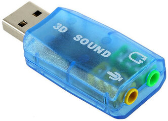 Внешняя звуковая карта USB / USB аудио адаптер микрофон и стерео выход jack 3.5 мм / VAORLO USB external sound card